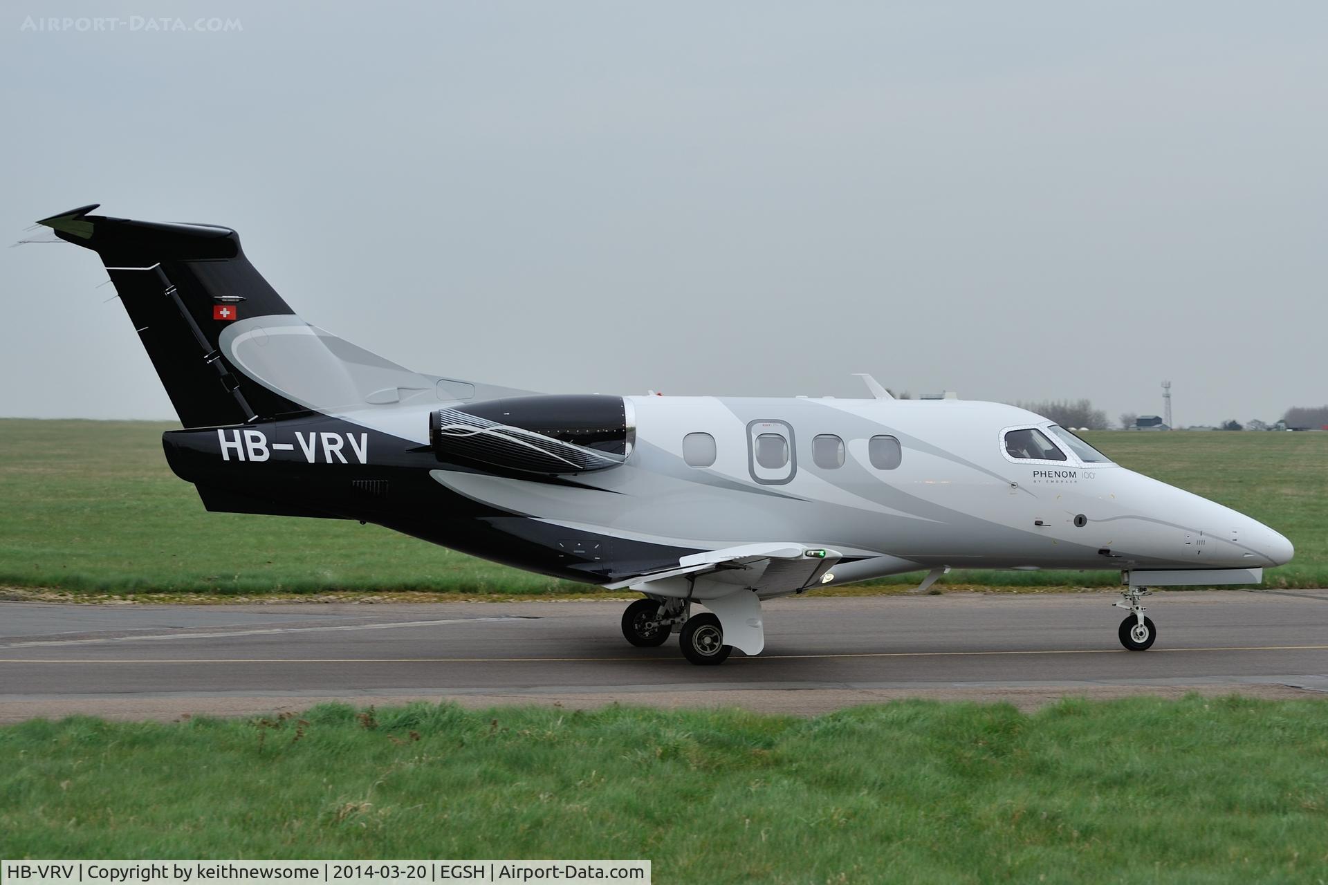 HB-VRV, 2012 Embraer EMB-500 Phenom 100 C/N 50000309, Leaving Norwich !