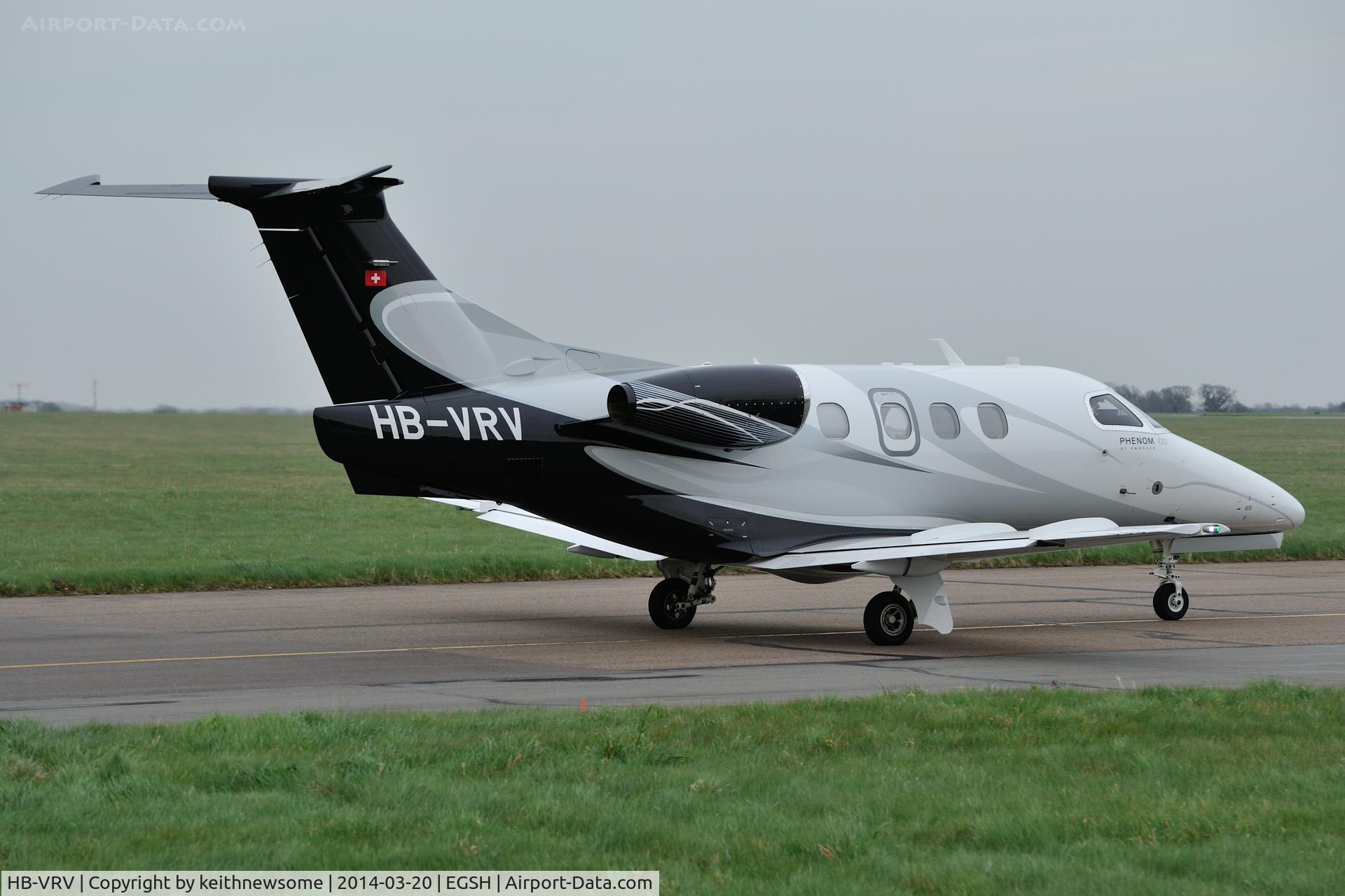 HB-VRV, 2012 Embraer EMB-500 Phenom 100 C/N 50000309, Leaving Norwich !