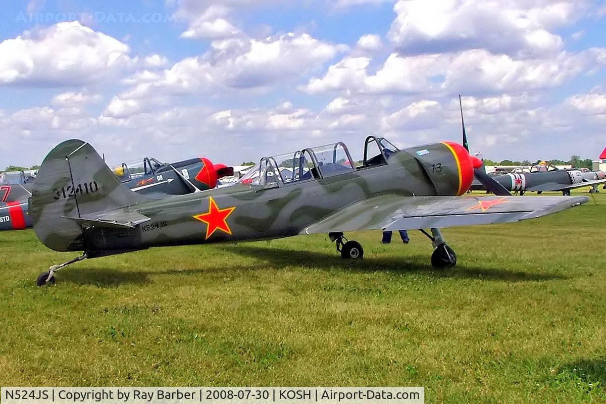 N524JS, 2003 Yakovlev (Aerostar) Yak-52TW C/N 0312410, Yakovlev Yak-52TW [0312410] Oshkosh-Wittman Regional Airport~N 30/07/2008