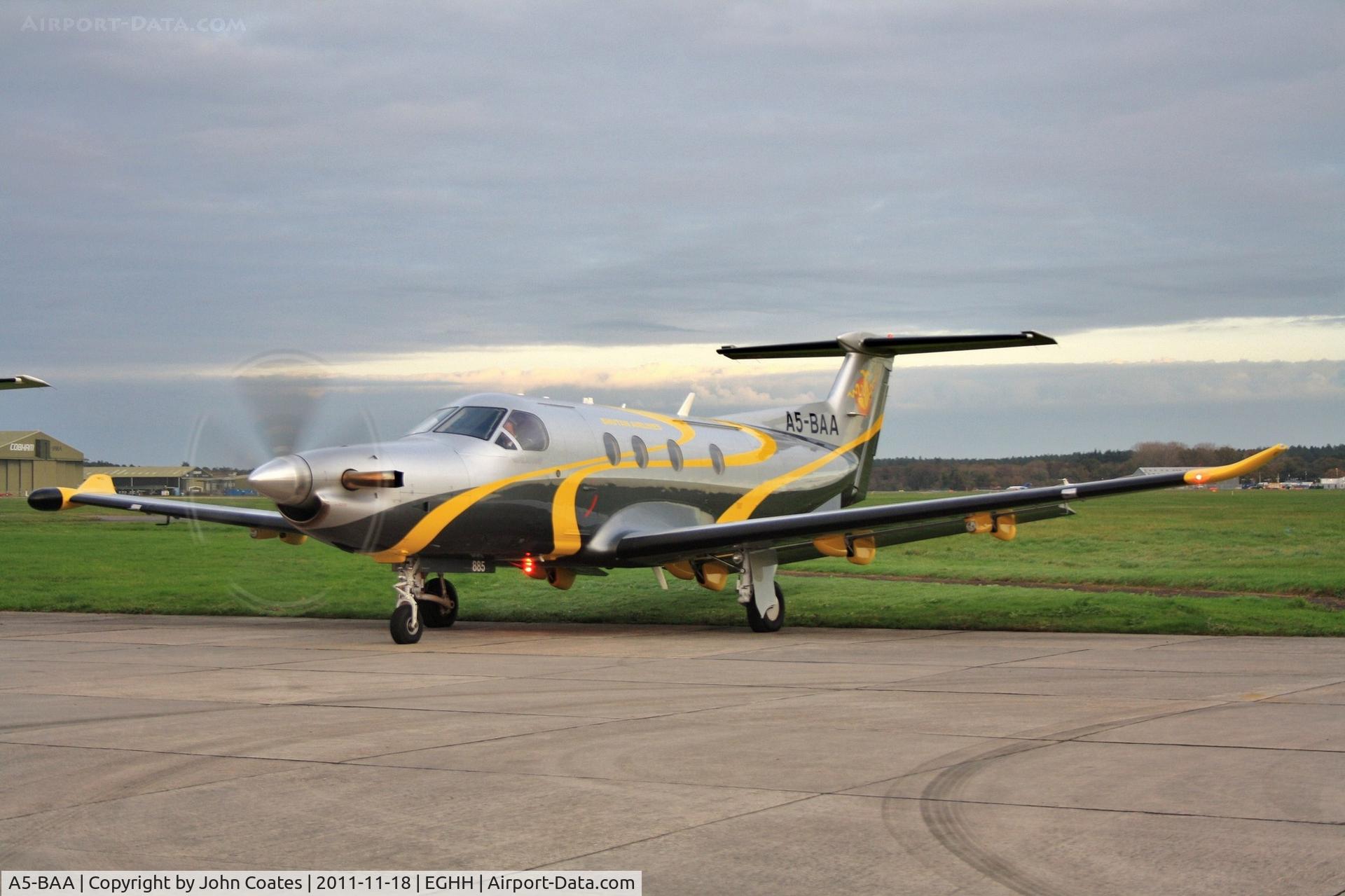 A5-BAA, 2008 Pilatus PC-12/47 C/N 885, About to air test