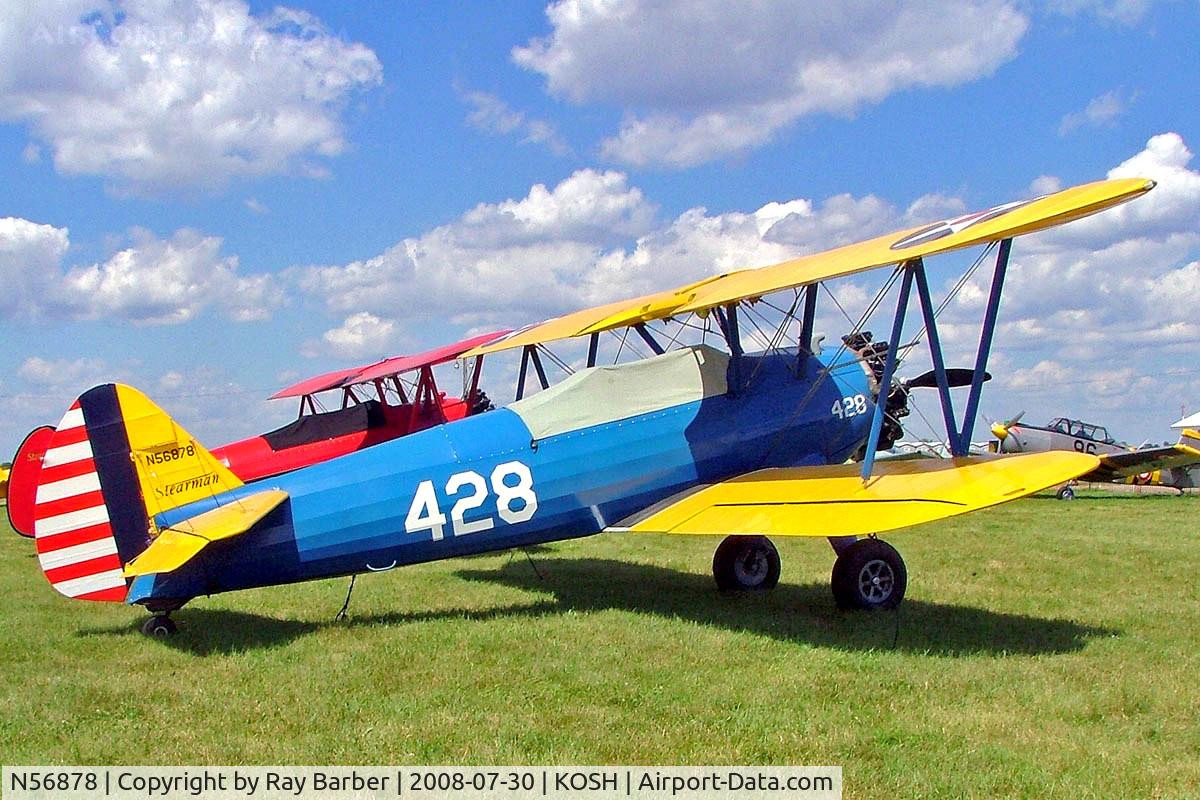 N56878, 1943 Boeing A75N1(PT17) C/N 75-1712, Boeing Stearman PT-17 Kaydet [75-1712] Oshkosh-Wittman Regional Airport~N 30/07/2008