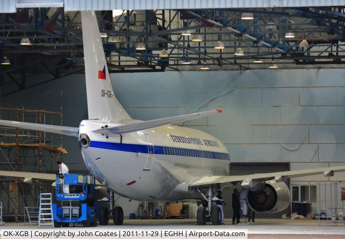 OK-XGB, 1992 Boeing 737-55S C/N 26540, In paintshop just repainted