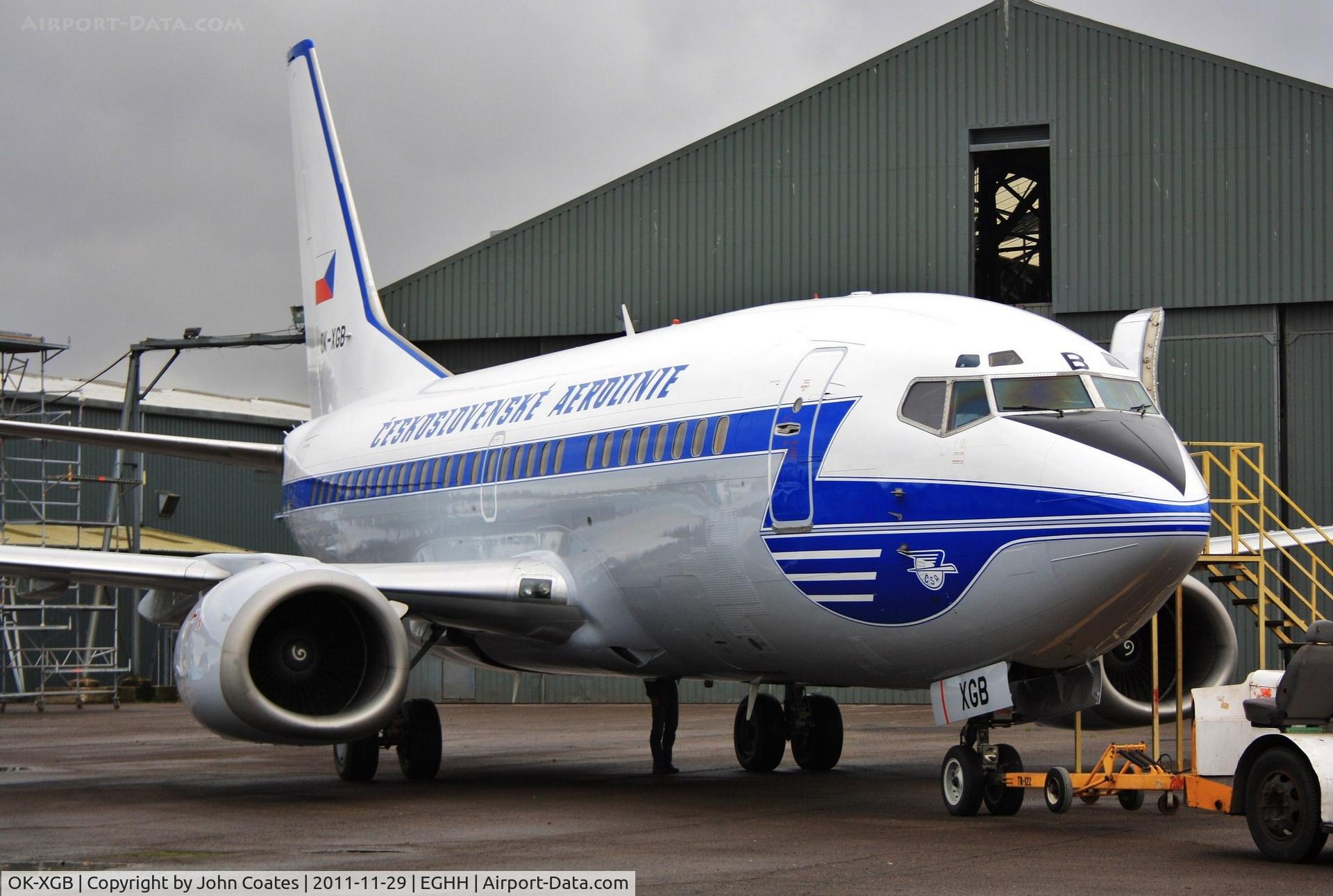 OK-XGB, 1992 Boeing 737-55S C/N 26540, Just repainted into retro scheme