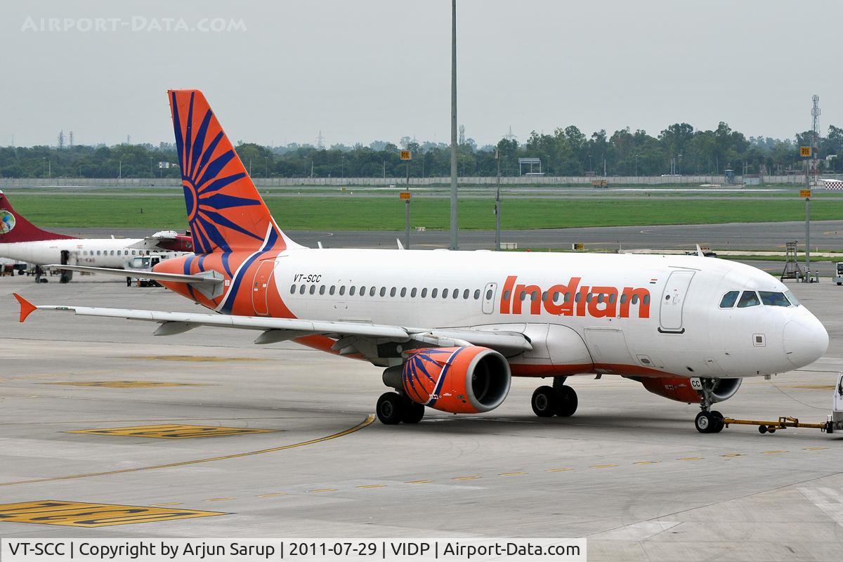 VT-SCC, 2005 Airbus A319-112 C/N 2629, Pushing back at IGIA T-3.