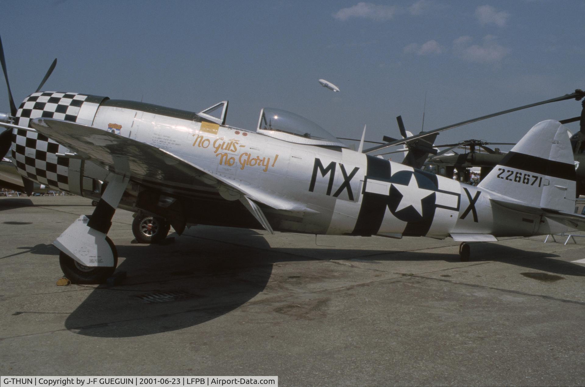 G-THUN, 1945 Republic P-47D Thunderbolt C/N 399-55731, On display at 2001 Paris-Le Bourget airshow.
