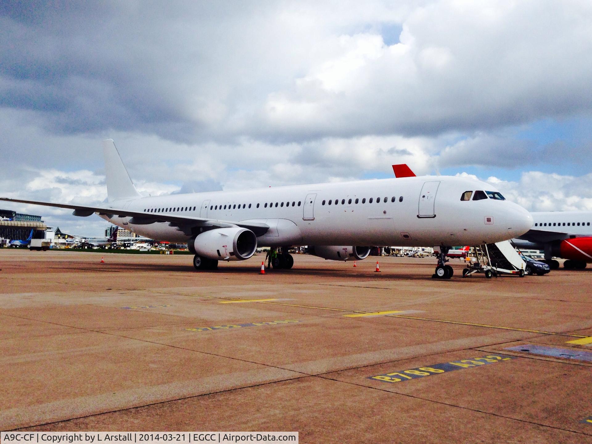 A9C-CF, 2012 Airbus A321-231 C/N 5336, Arrived at Manchester Airpor