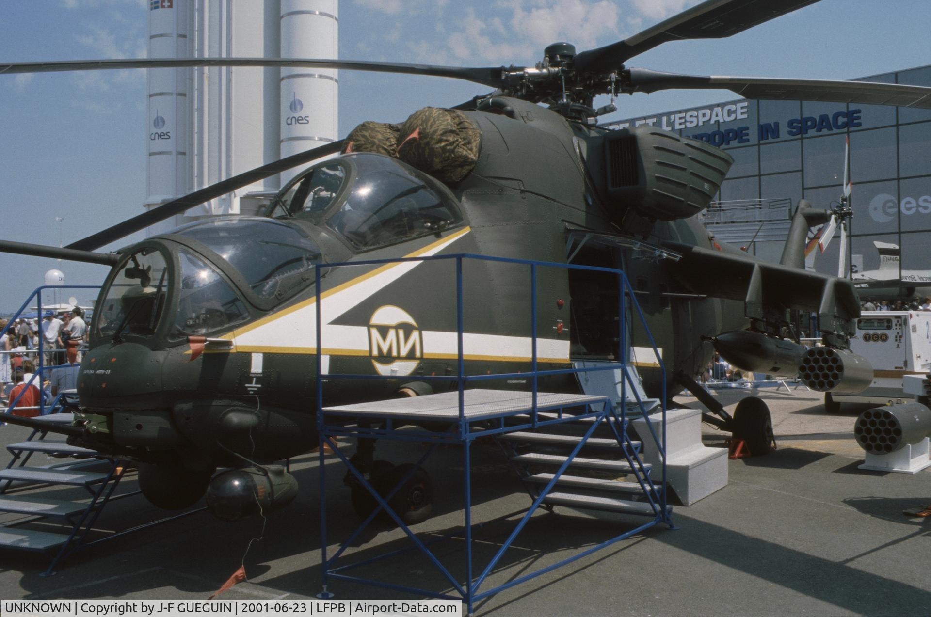 UNKNOWN, Mil Mi-35M Hind J C/N 19348, On display at 2001 Paris-Le Bourget airshow.