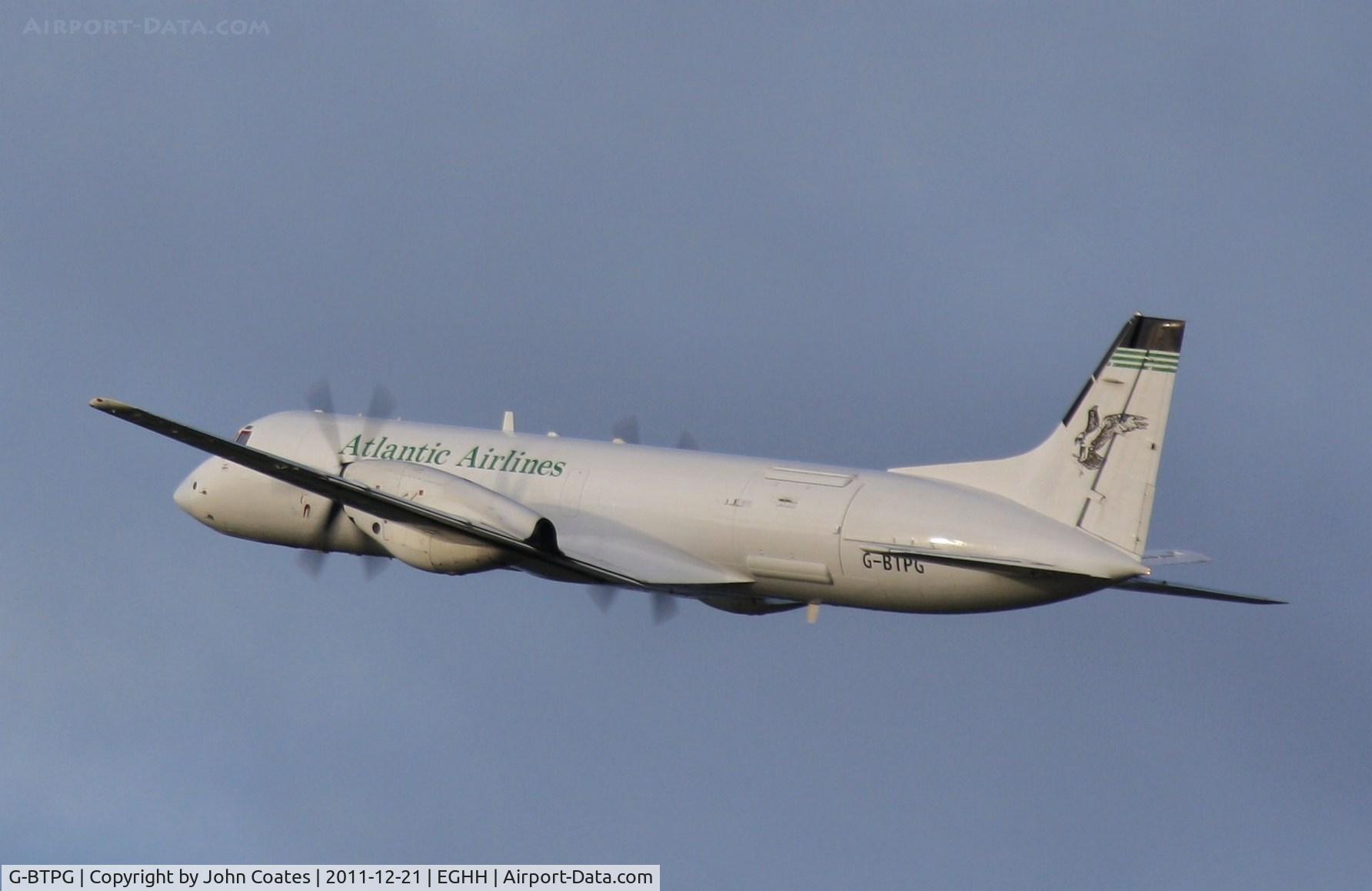 G-BTPG, 1989 British Aerospace ATP C/N 2014, Departing