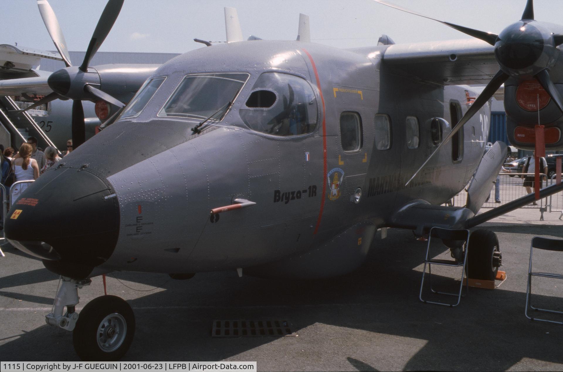 1115, PZL-Mielec M-28B1R Bryza 1R C/N AJG001-06, On display at 2001 Paris-Le Bourget airshow.