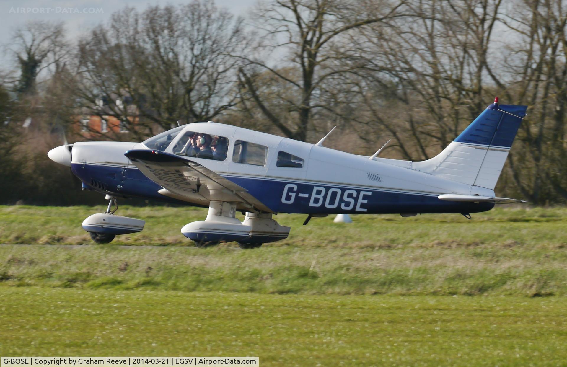 G-BOSE, 1985 Piper PA-28-181 Cherokee Archer II C/N 28-8590007, About to take off.