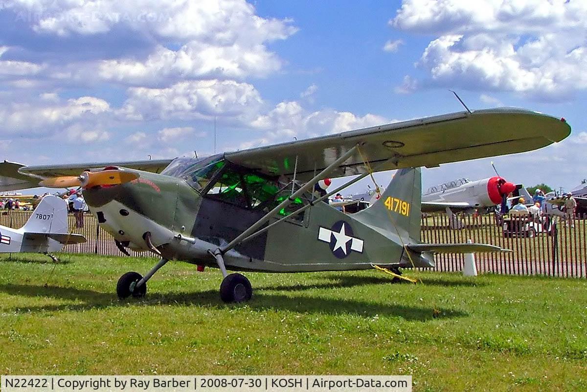 N22422, Stinson L-5B Sentinel C/N 44-17191A, Stinson L-5B Sentinel [417191] Oshkosh-Wittman Regional Airport~N 30/07/2008