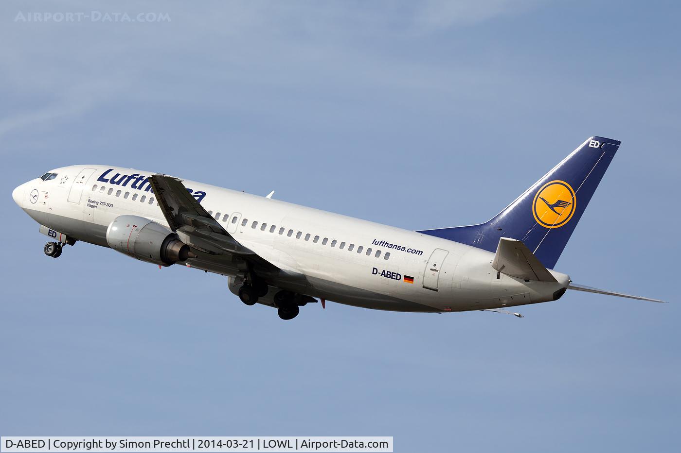 D-ABED, 1991 Boeing 737-330 C/N 25215, D-ABED @ Linz Airport