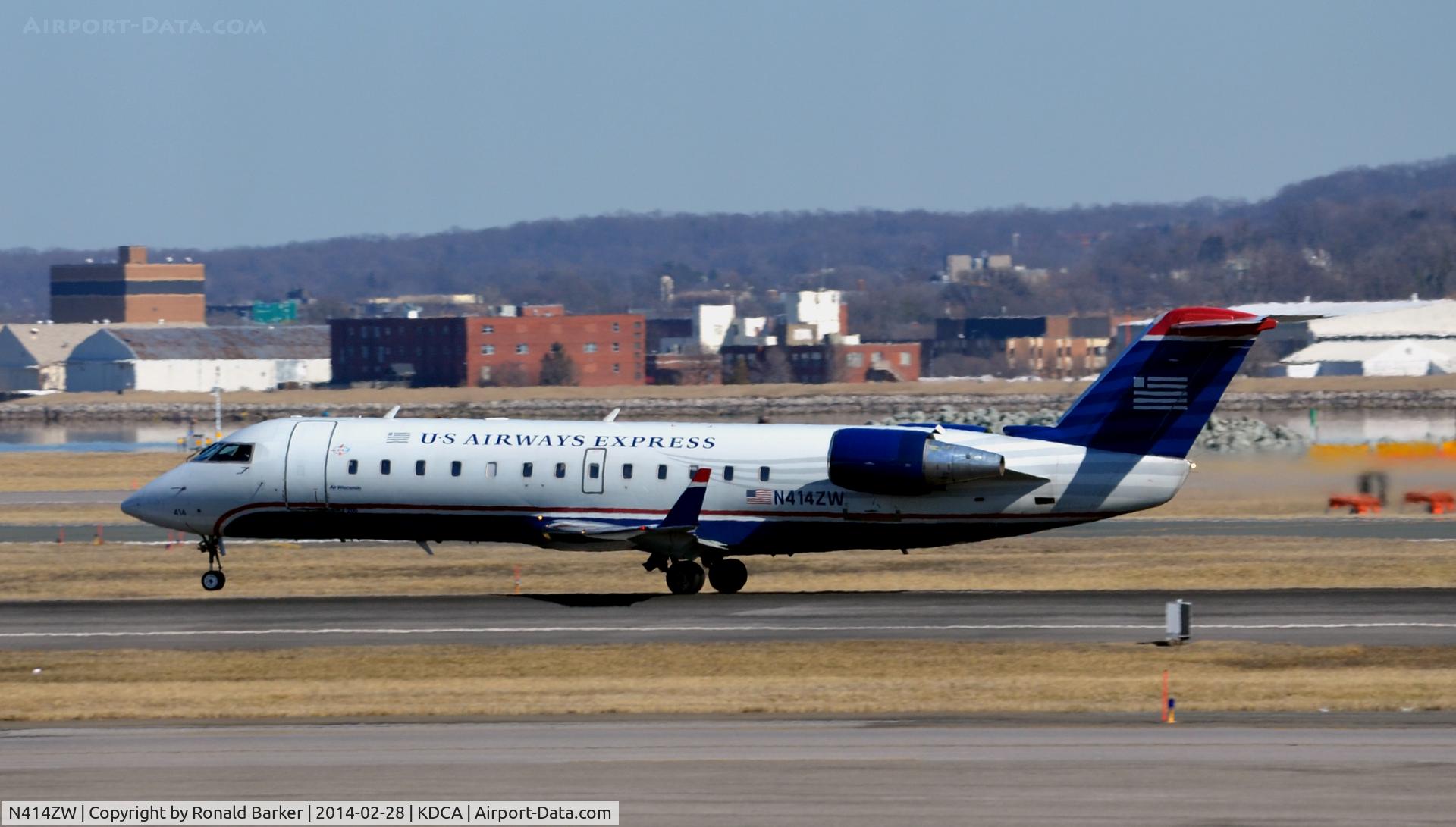 N414ZW, 2001 Bombardier CRJ-200LR (CL-600-2B19) C/N 7586, Nose wheel liftoff National