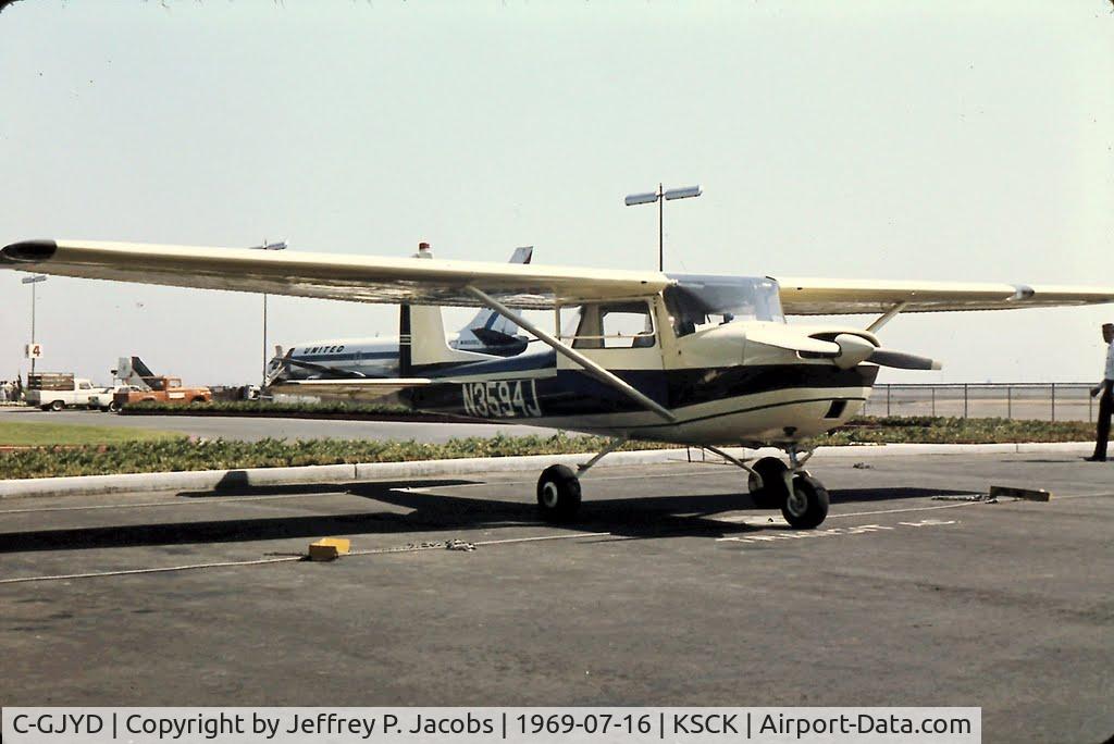 C-GJYD, 1965 Cessna 150E C/N 15061294, C-GJYD was formerly registered in the USA as N3594J.  Shown here in July 1969.