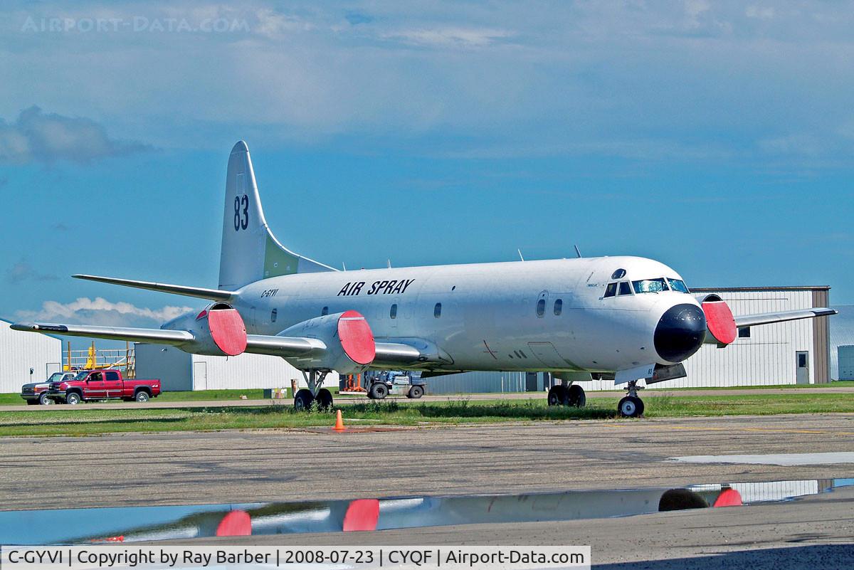 C-GYVI, 1958 Lockheed L-188C(F) Electra C/N 1112, Lockheed L-188C Electra [1112] (Air Spray 1967 Ltd) Red Deer~C 23/07/2008