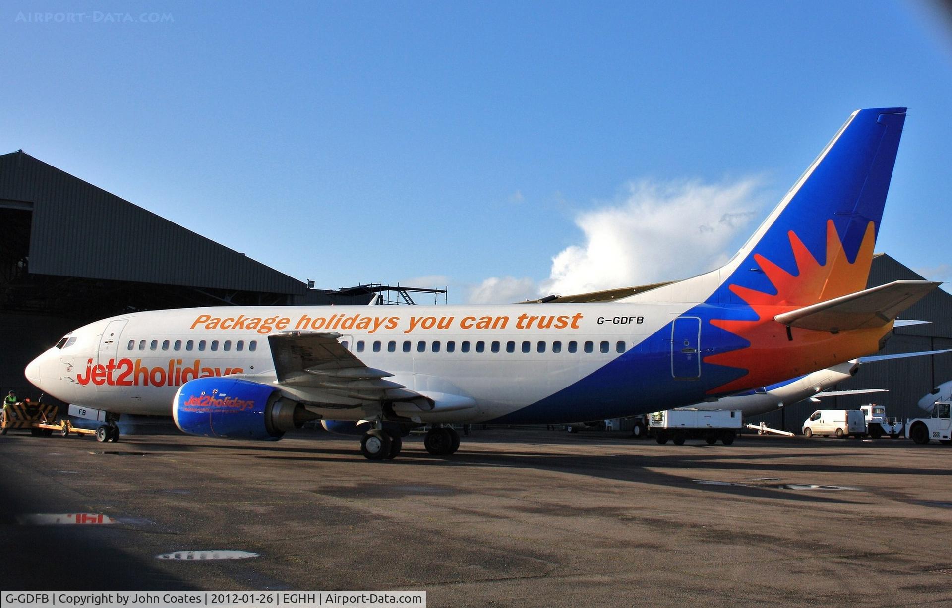 G-GDFB, 1992 Boeing 737-33A C/N 25743, Exits paintshop after repaint