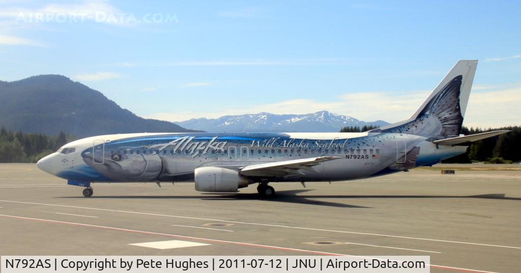 N792AS, 1997 Boeing 737-490 C/N 28887, N792AS Boeing 737 'Wild Alaska Seafood' special colours at Juneau, AK