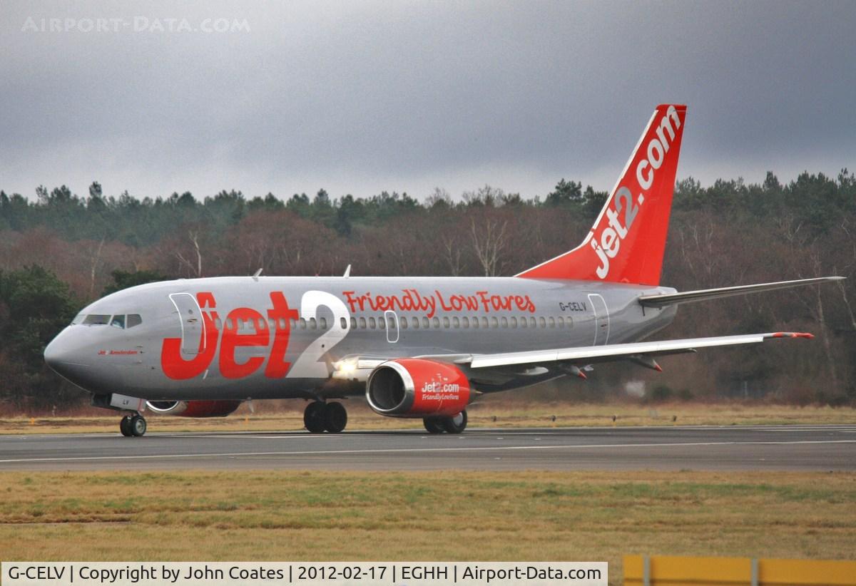 G-CELV, 1986 Boeing 737-377 C/N 23661, Departs after repaint