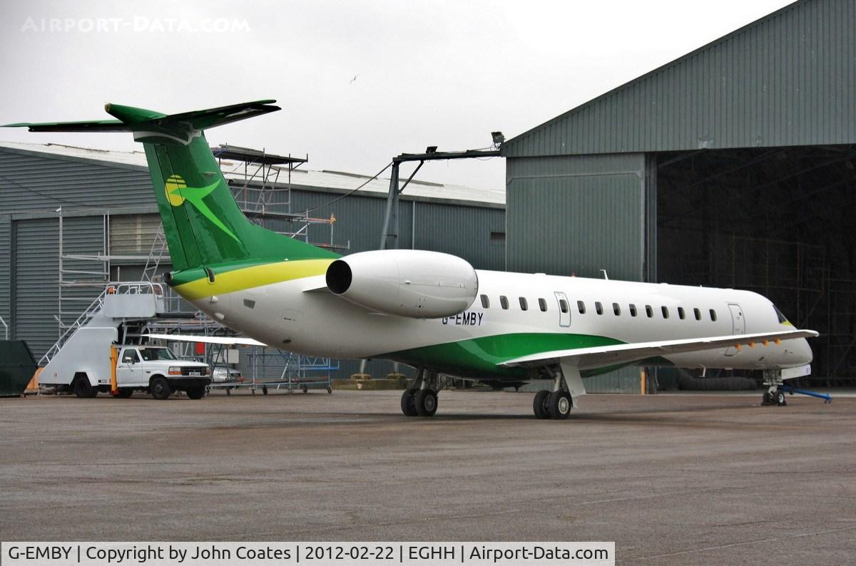 G-EMBY, 2002 Embraer EMB-145EU (ERJ-145EU) C/N 145617, Exits paintshop after repaint