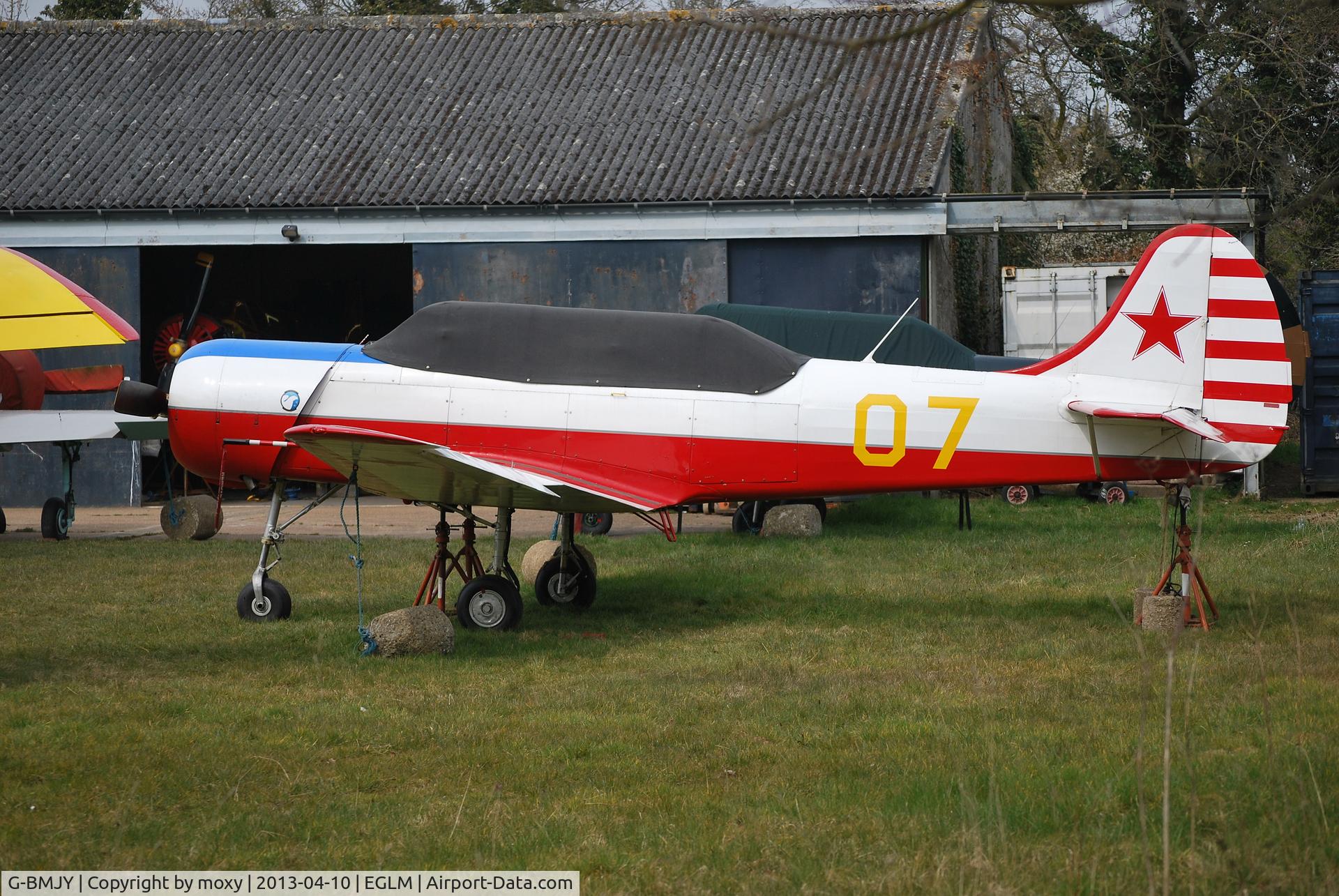 G-BMJY, 1964 Yakovlev Yak C-18A C/N 627, YAK 18A Yellow 07 at White Waltham