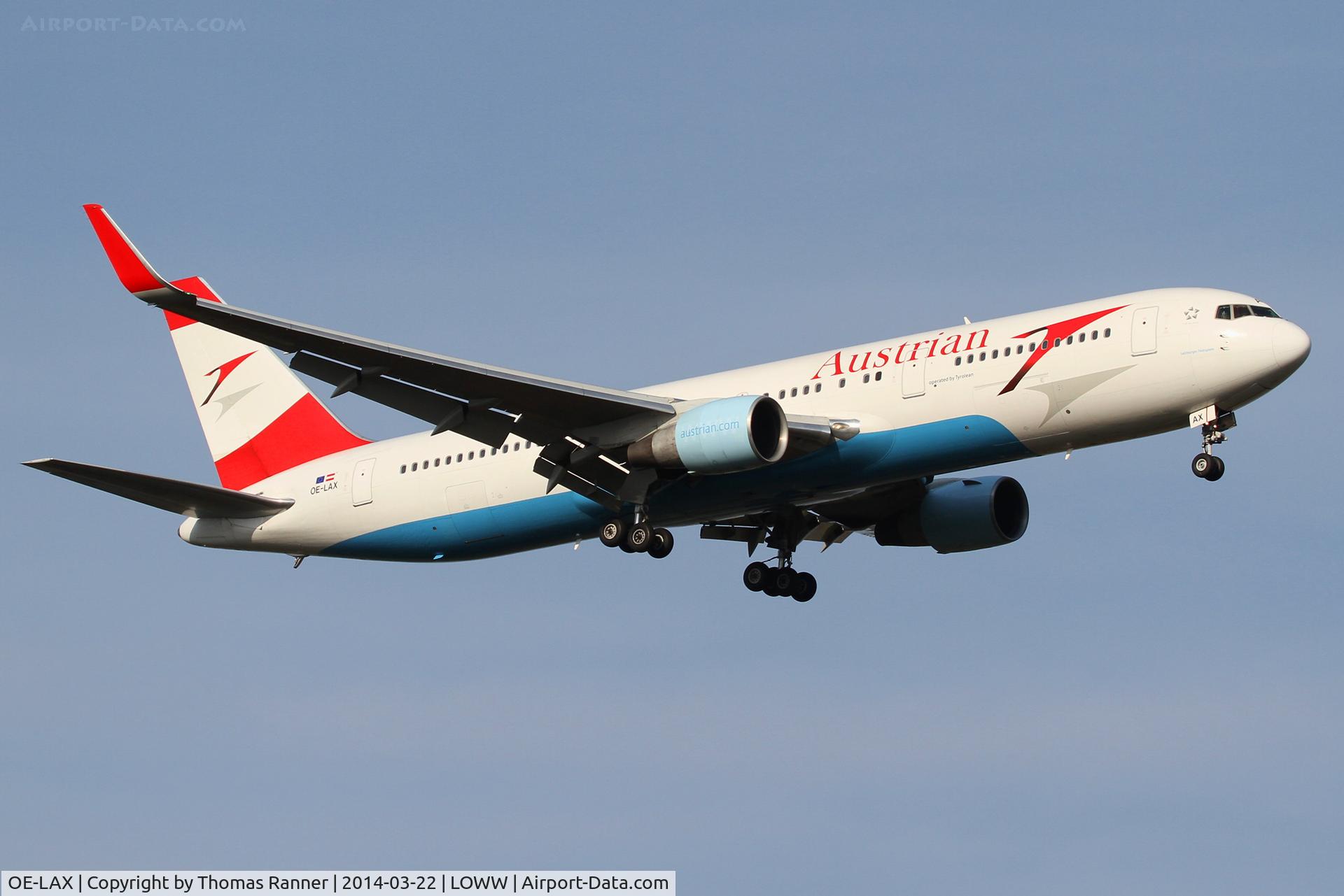 OE-LAX, 1992 Boeing 767-3Z9/ER C/N 27095, Austrian B767