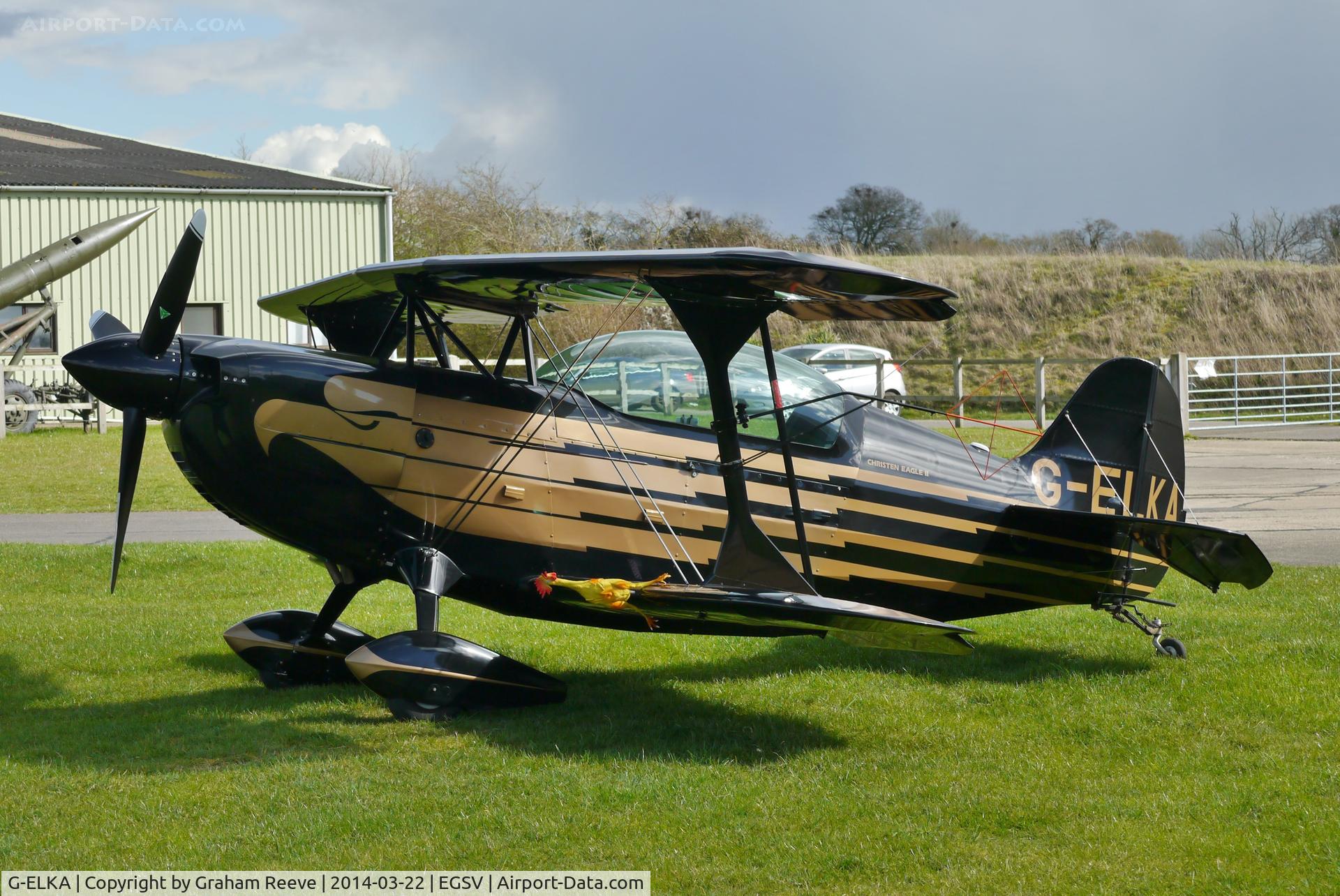 G-ELKA, 1981 Christen Eagle II C/N 0001 (G-ELKA), Parked at Old Buckenham.
