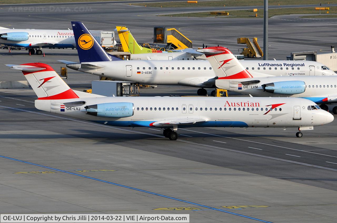 OE-LVJ, 1991 Fokker 100 (F-28-0100) C/N 11359, Austrian Airlines
