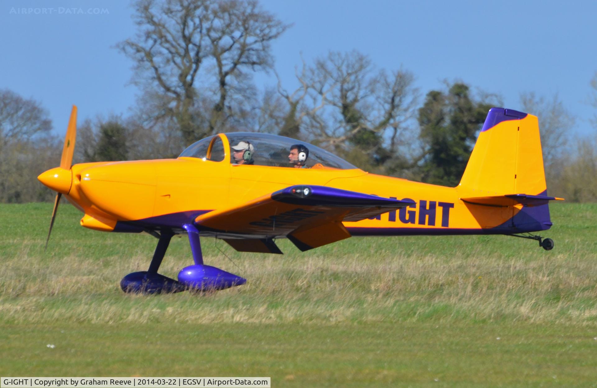 G-IGHT, 2010 Vans RV-8 C/N PFA 303-14520, Landing at Old Buckenham.