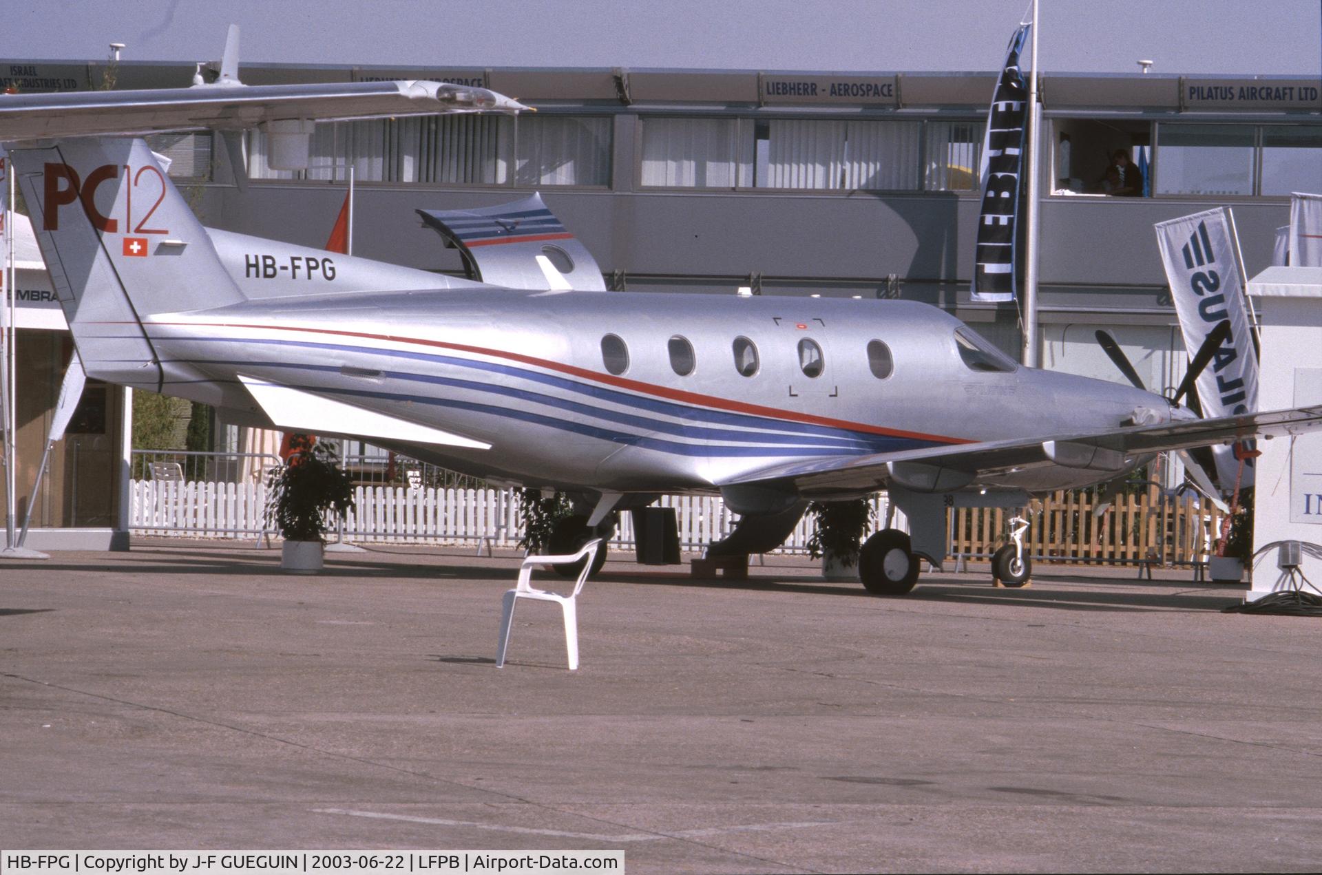 HB-FPG, 2003 Pilatus PC-12/45 C/N 498, On display at 2003 Paris-Le Bourget airshow.