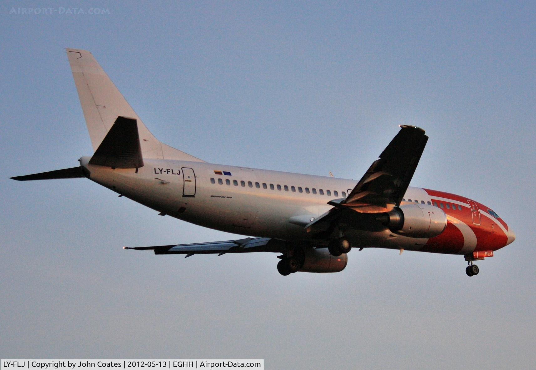 LY-FLJ, 1989 Boeing 737-3K2 C/N 24327, Evening arrival