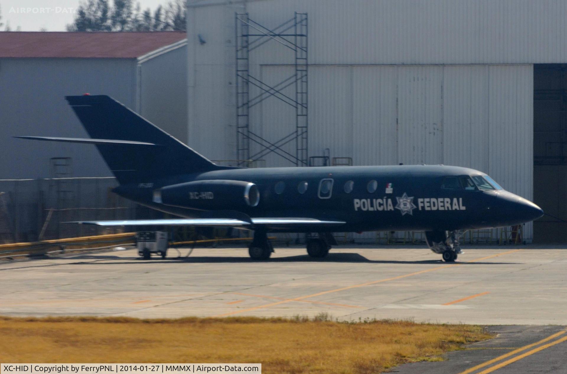 XC-HID, 1973 Dassault Falcon (Mystere) 20E C/N 282, Policia Federal DA20E, photo taken from plane in MEX.