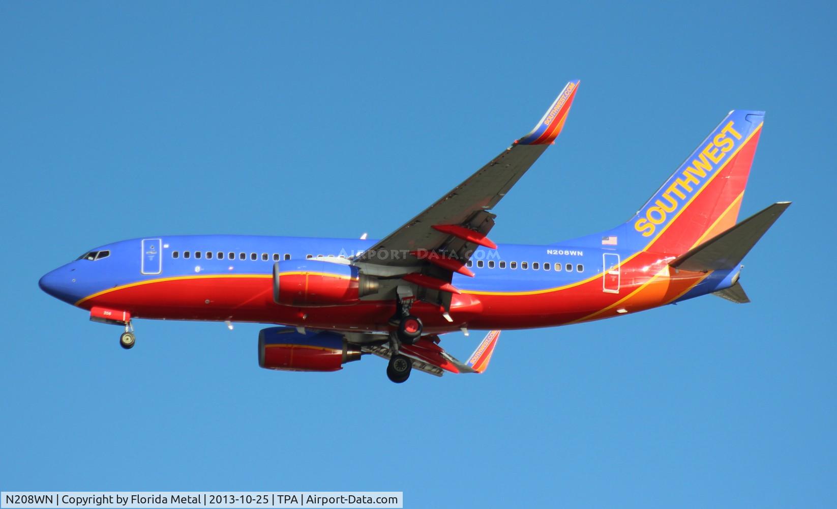 N208WN, 2005 Boeing 737-7H4 C/N 29856, Southwest 737-700