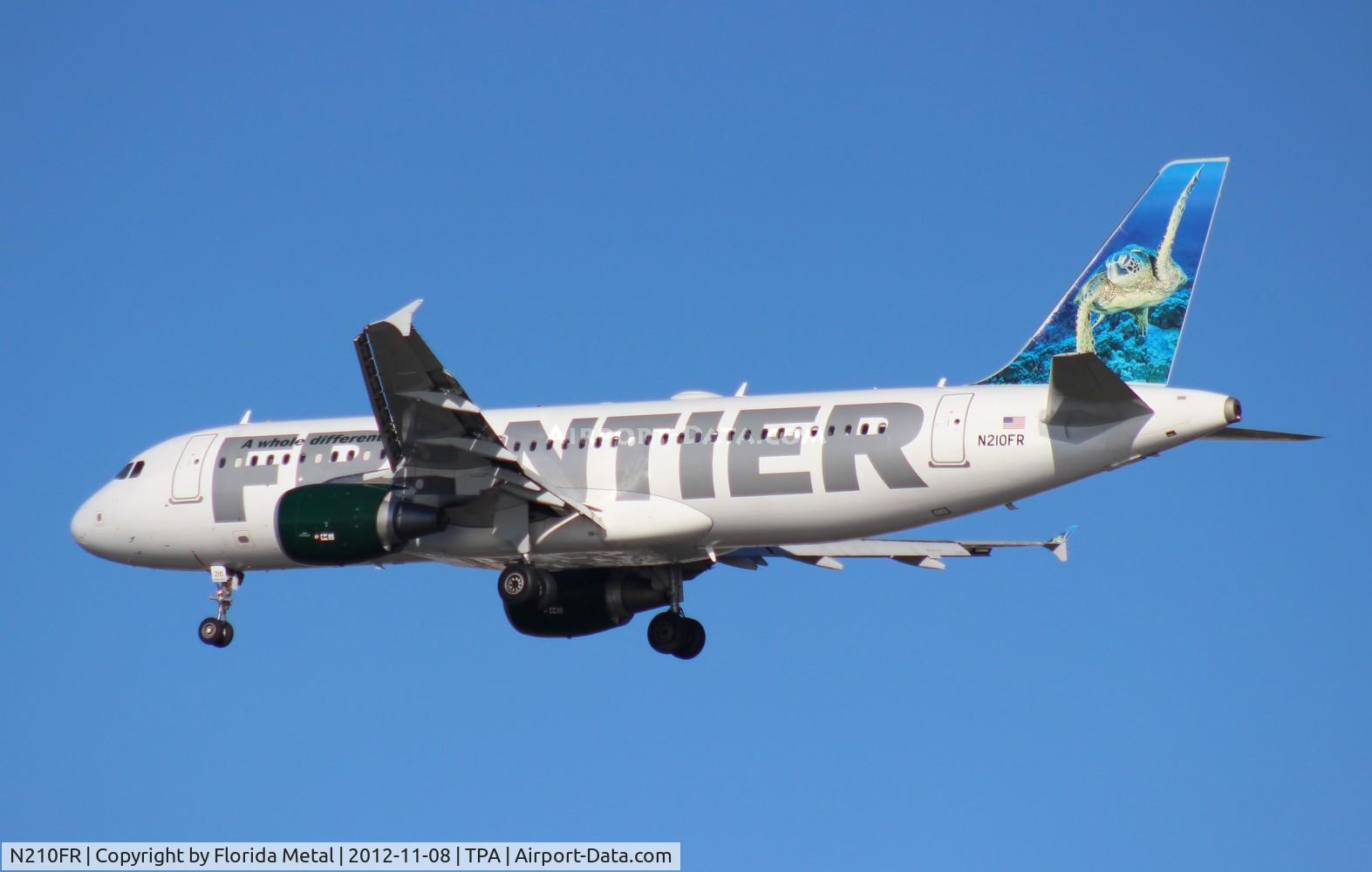 N210FR, 2011 Airbus A320-214 C/N 4668, Frontier Sheldon the Sea Turtle A320