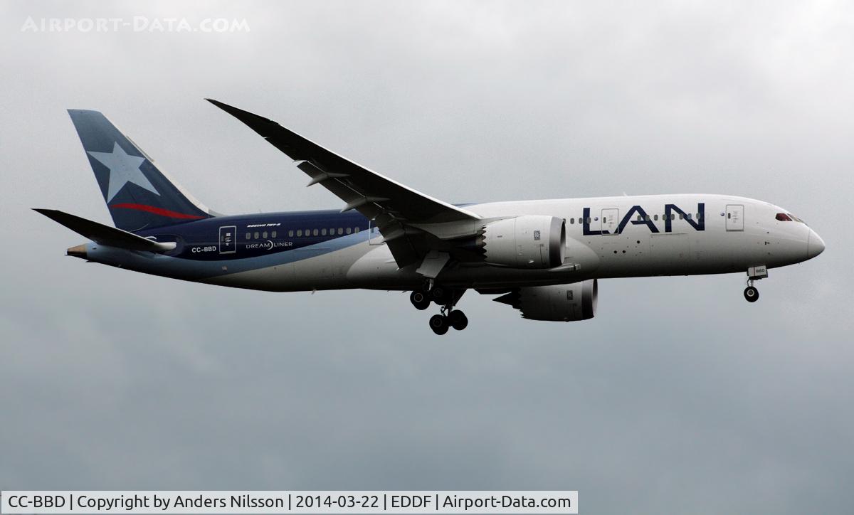 CC-BBD, 2013 Boeing 787-8 Dreamliner C/N 38484, On final for runway 25L.