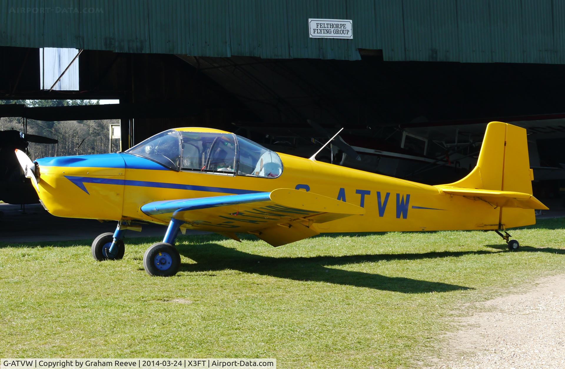 G-ATVW, 1966 Druine D-62B Condor C/N RAE/615, Parked at Felthorpe.