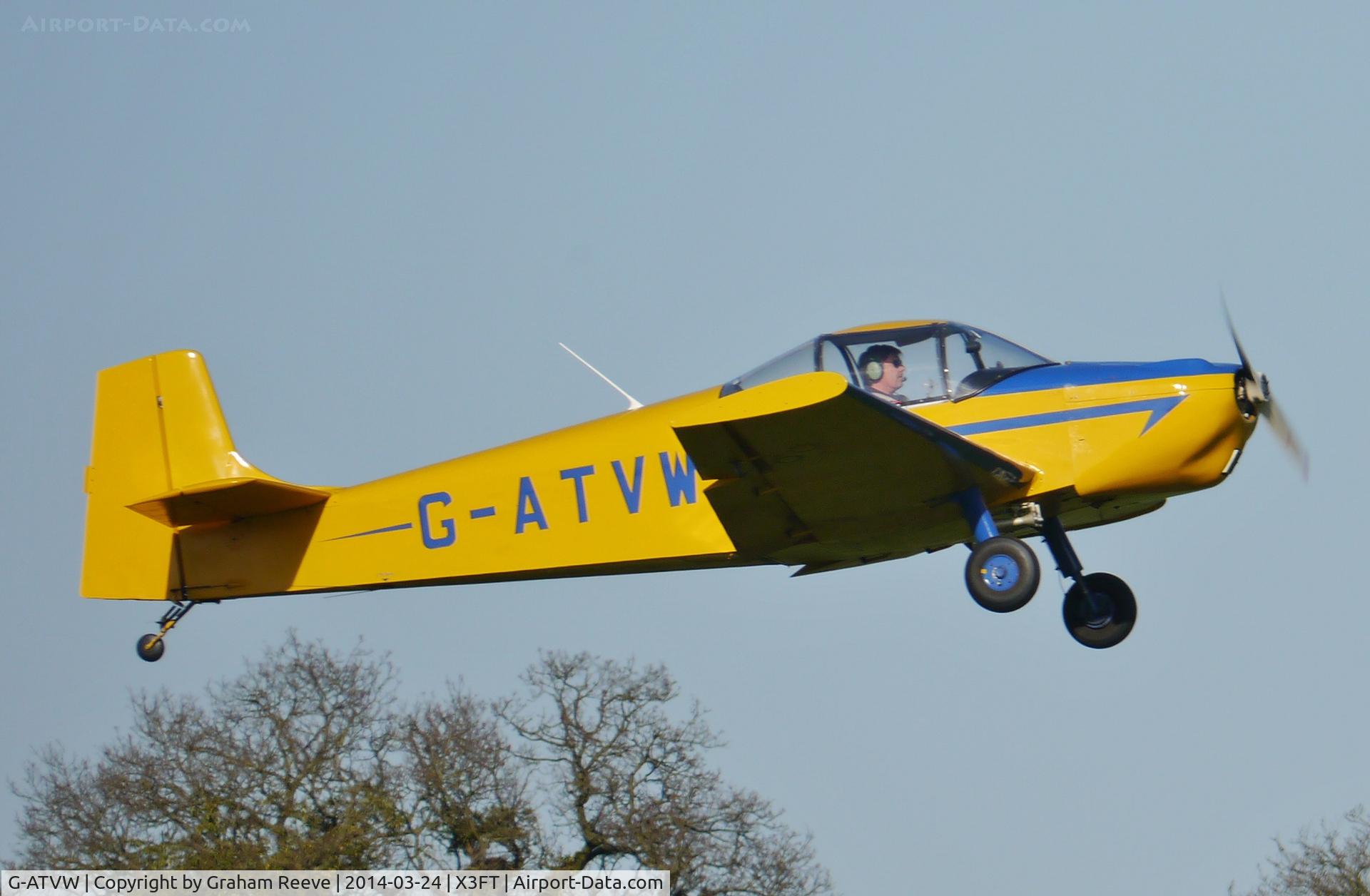 G-ATVW, 1966 Druine D-62B Condor C/N RAE/615, Just taken off.