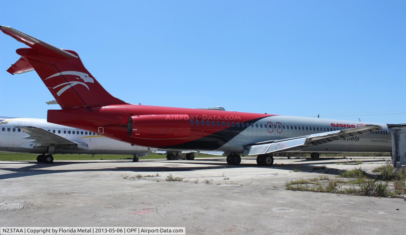 N237AA, 1984 McDonnell Douglas MD-82 (DC-9-82) C/N 49253, Ex American Airlines MD-82, was supposed to be going to Azerca of Venezuela, but is parked in the scrapping area