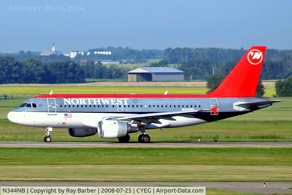 N344NB, 2002 Airbus A319-114 C/N 1766, Airbus A319-114 [1766] (Northwest Airlines) Edmonton-International~C 25/07/2008