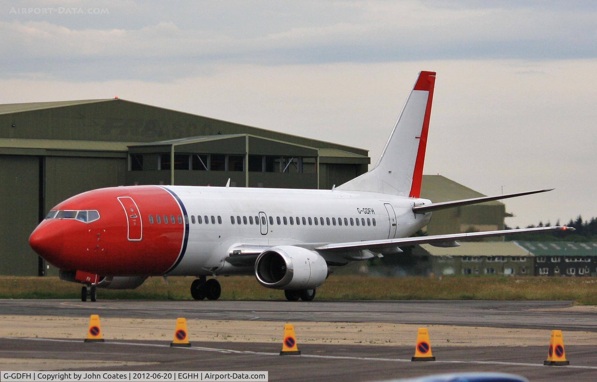 G-GDFH, 1993 Boeing 737-3Y5 C/N 25615, Taxiing on arrival