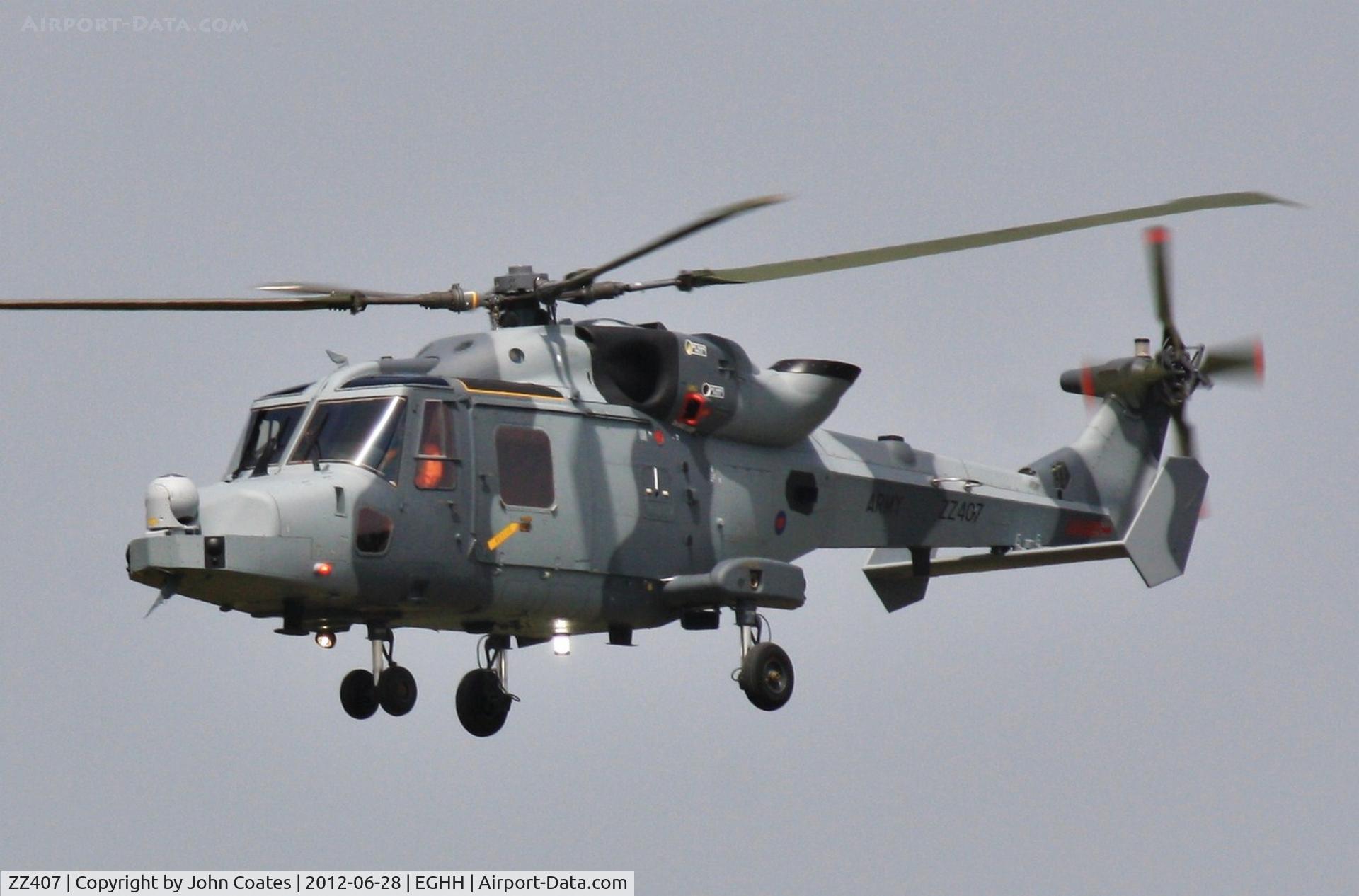 ZZ407, 2011 AgustaWestland AW-159 Wildcat AH.1 C/N 477, Low approach