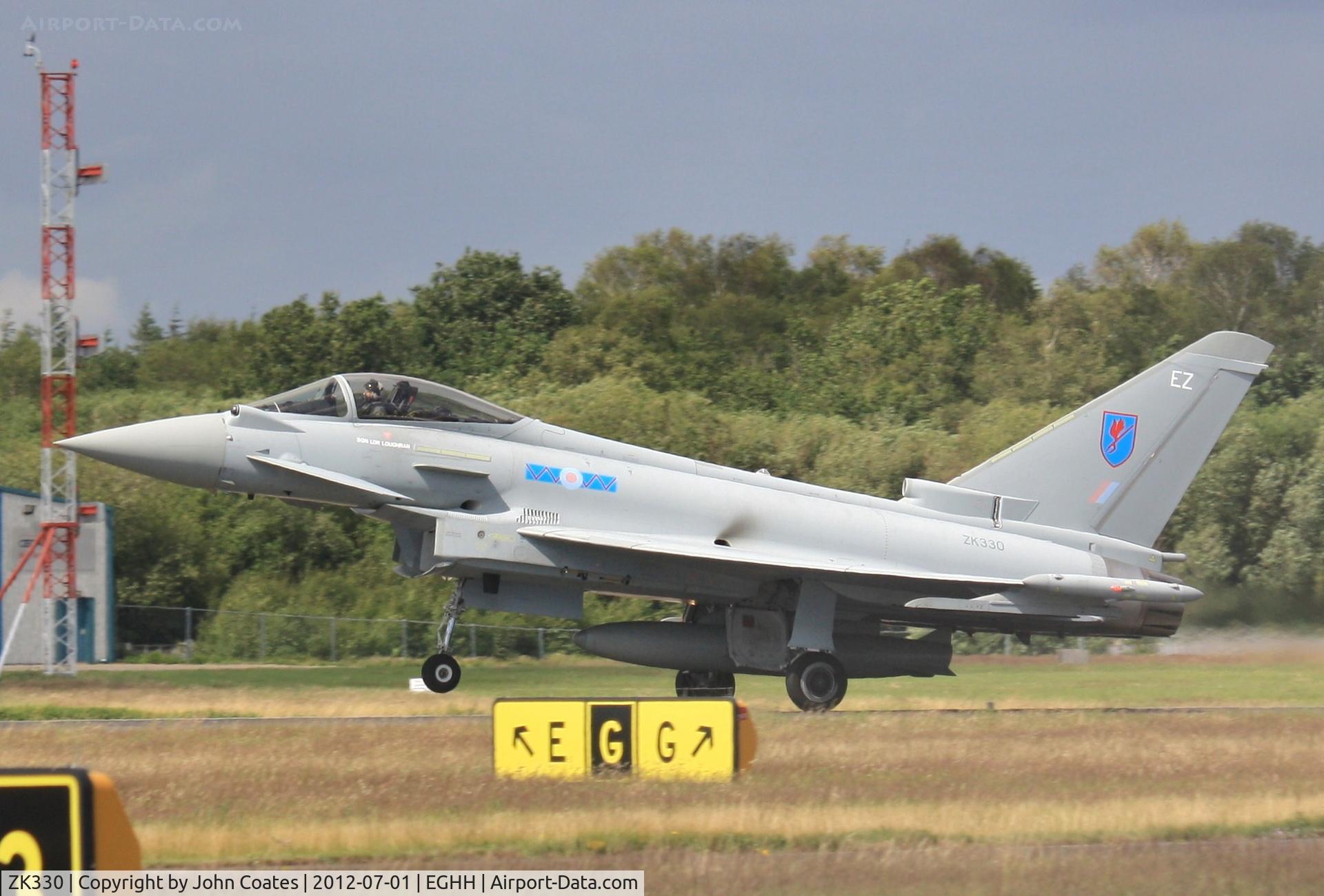 ZK330, 2011 Eurofighter EF-2000 Typhoon FGR.4 C/N BS091/340, Arriving back from display