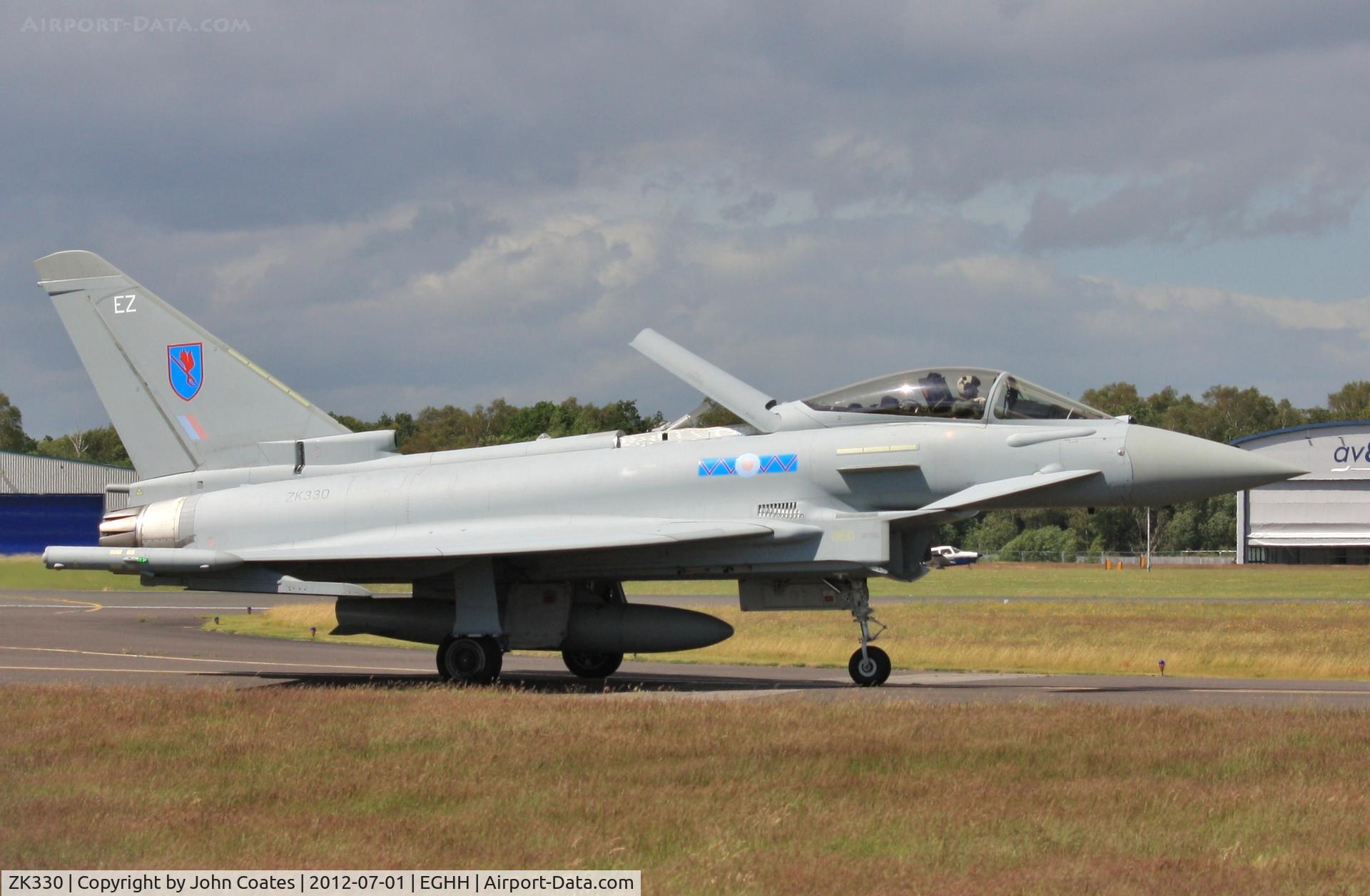 ZK330, 2011 Eurofighter EF-2000 Typhoon FGR.4 C/N BS091/340, Airbrake salute on return to JETS