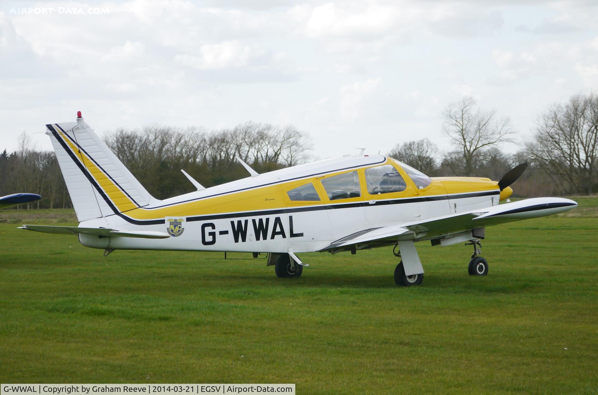 G-WWAL, 1968 Piper PA-28R-180 Cherokee Arrow C/N 28R-30461, Parked at Old Buckenham.