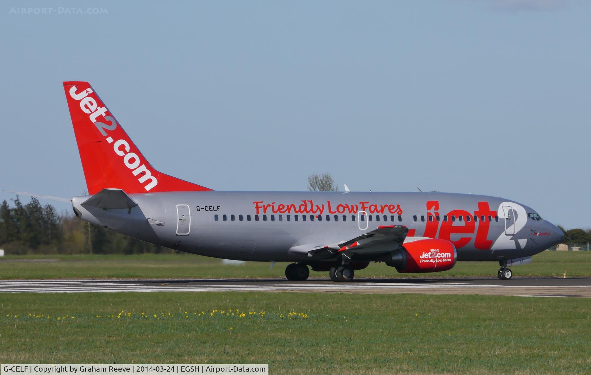 G-CELF, 1988 Boeing 737-377 C/N 24302, About to depart.