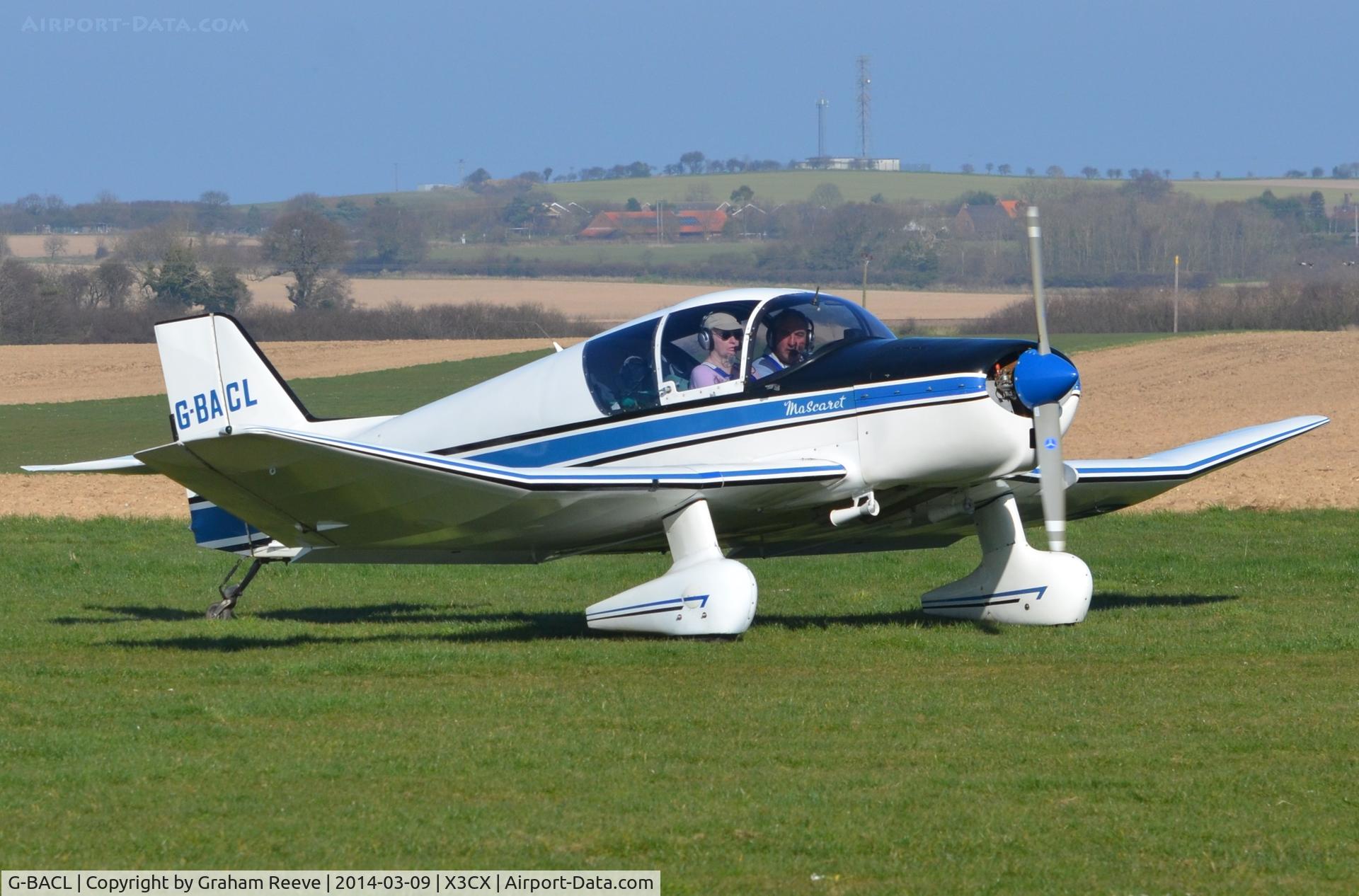 G-BACL, 1963 SAN Jodel D-150 Mascaret C/N 31, Just landed.