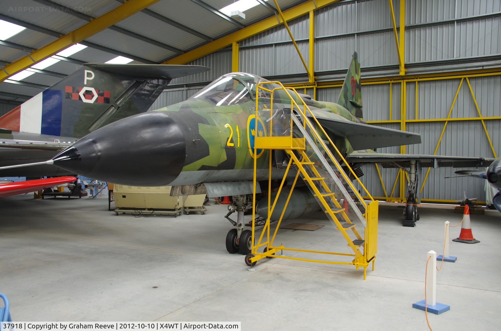 37918, Saab AJSH 37 Viggen C/N 37918, On display at Newark Air Museum.