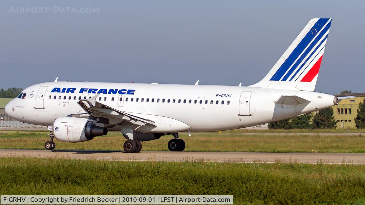 F-GRHV, 2001 Airbus A319-111 C/N 1505, departure from Strasbourg