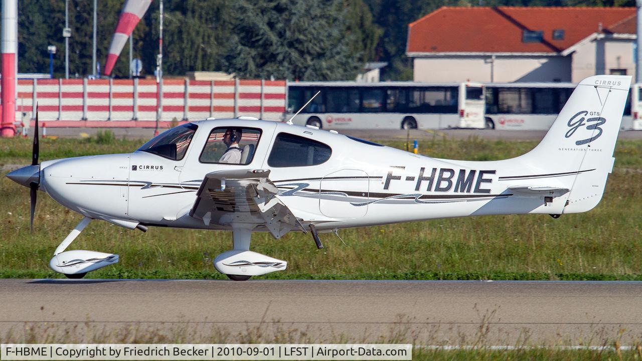 F-HBME, 2008 Cirrus SR22 G3 GTS C/N 2962, departure from Strasbourg