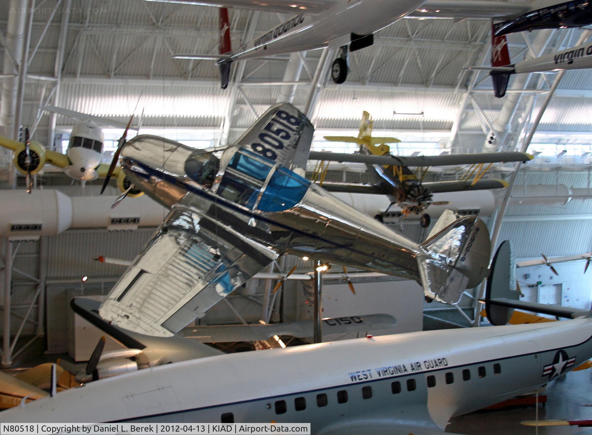 N80518, 1946 Globe GC-1A Swift C/N 21, Her smooth, shiny skin glistens in America's Hangar.