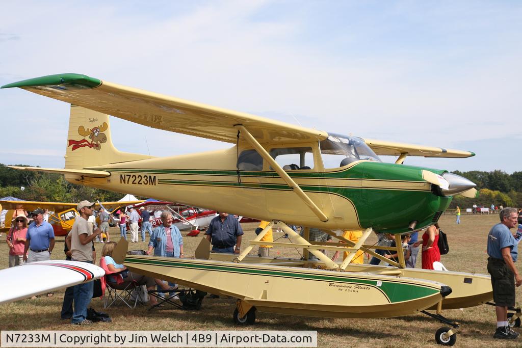 N7233M, 1958 Cessna 175 Skylark C/N 55533, Best Of Show: 2013 Simsbury, Ct Fly-in and Auto Show.
While every other plane has signs that say 